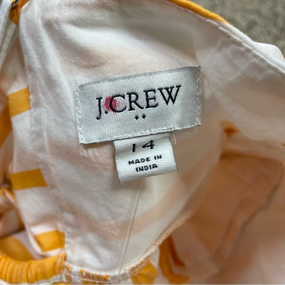 🏷️NWT J. Crew Factory Strappy Tie-Back Mini Dress Size 14 Marigold Stripe Sunny - Picture 9 of 16